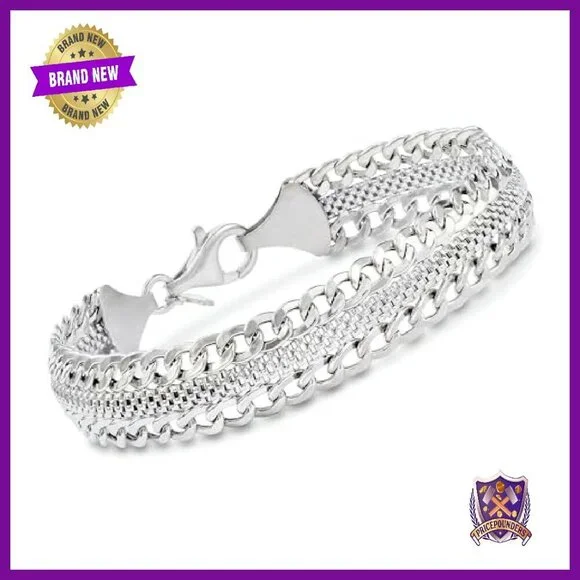 Sterling Silver Curb Link Bracelet 7 Lobster Clasp